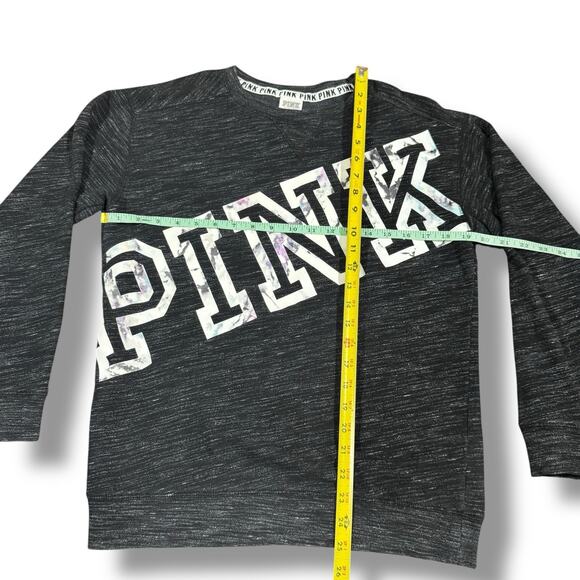 PINK Victoria's Secret Sweatshirt Size XS Campus Crew Neck Gray Oversized Y2K - Picture 5 of 5